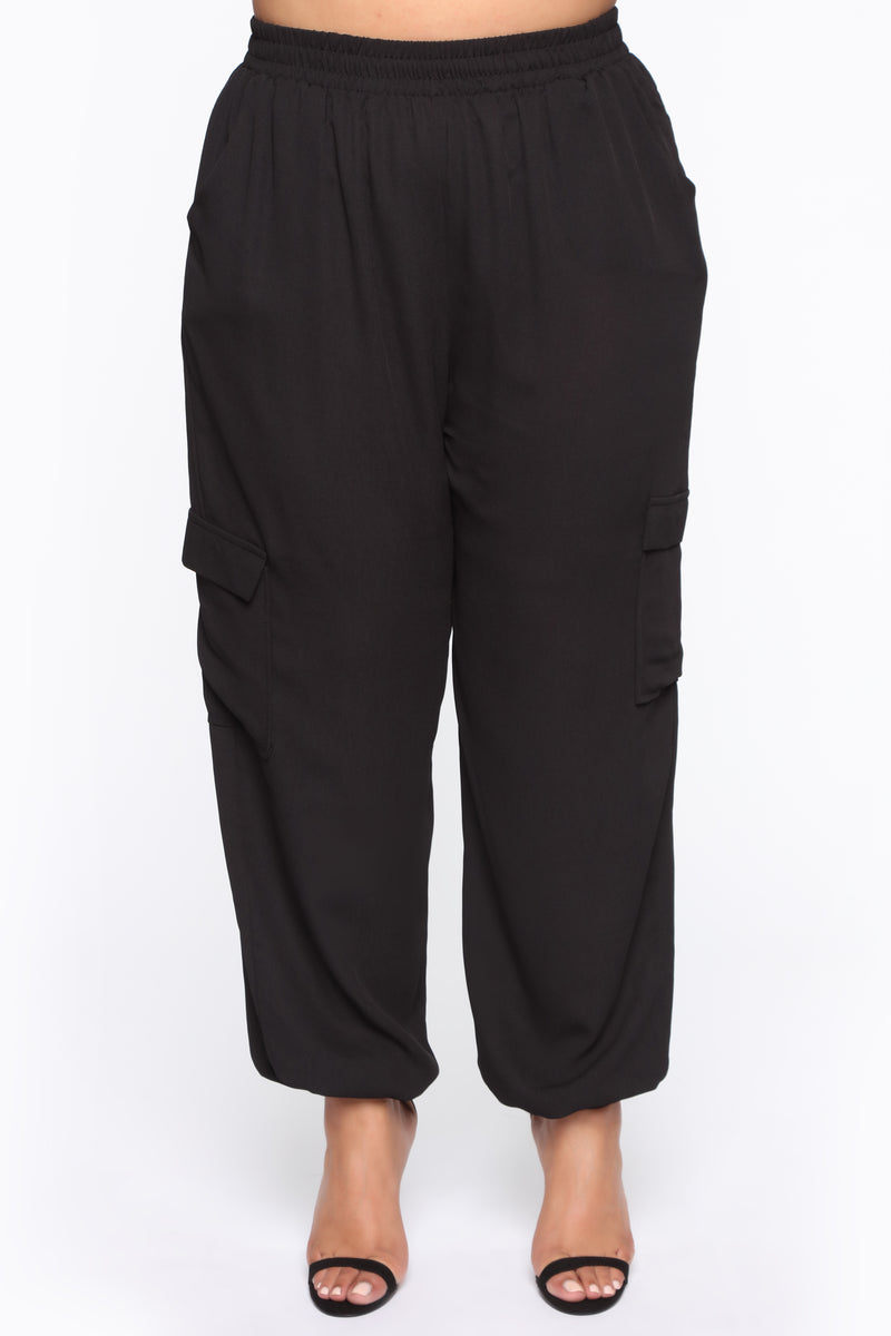 Shannie Cargo Pocket Jogger - Black | Fashion Nova, Pants | Fashion Nova