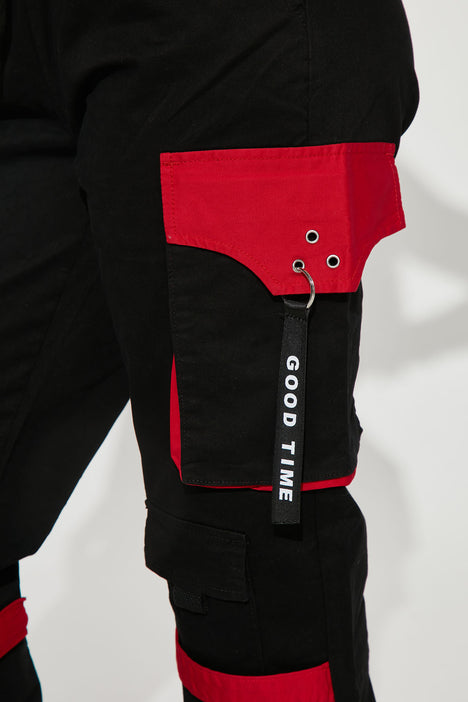 RED NEOPRENE CARGOS Mサイズumww-