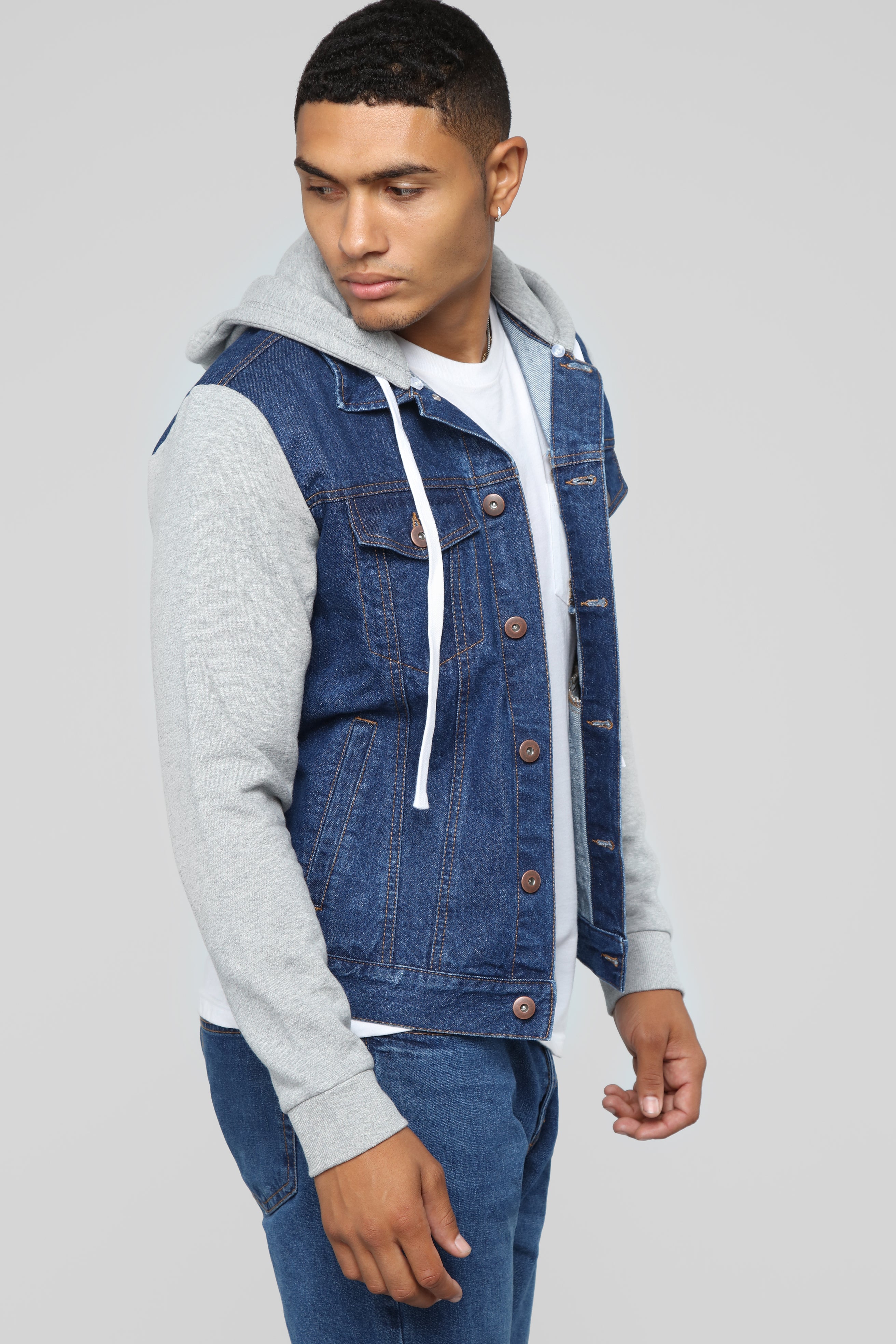 Blaine Hooded Denim Jacket - Medium Wash | Fashion Nova, Mens Jackets |  Fashion Nova