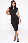 CEO Moves Midi Dress - Black