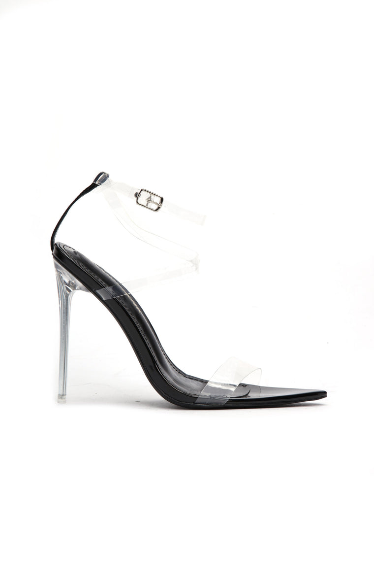 fashion nova black strappy heels