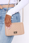 Leather Lady Crossbody - Nude