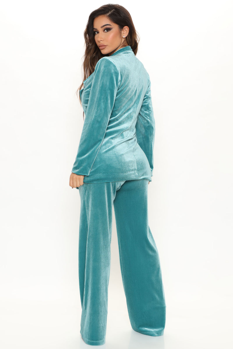 Synergy Velvet Blazer Set - Teal | Fashion Nova, Matching Sets ...