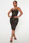 Lady In Lace Midi Dress - Black