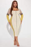 Zarita Knit Midi Dress - Cream/combo