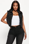 Can't Handle It Puffer Vest - Black