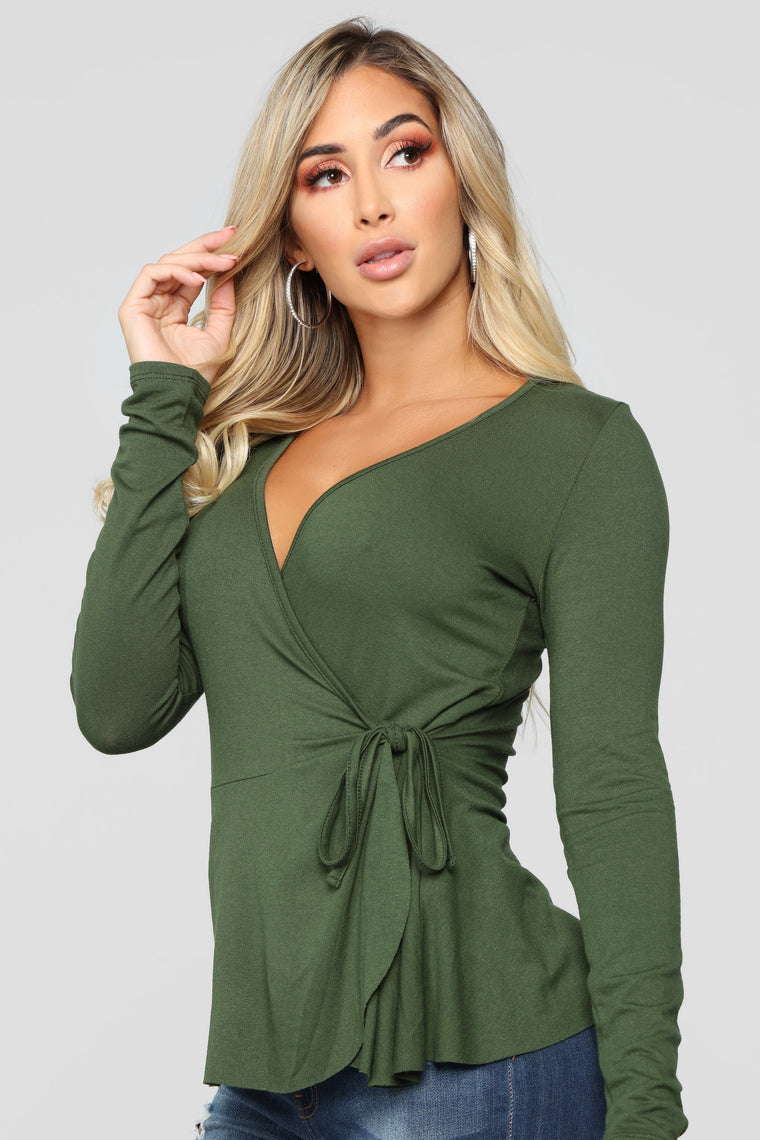 long wrap tops