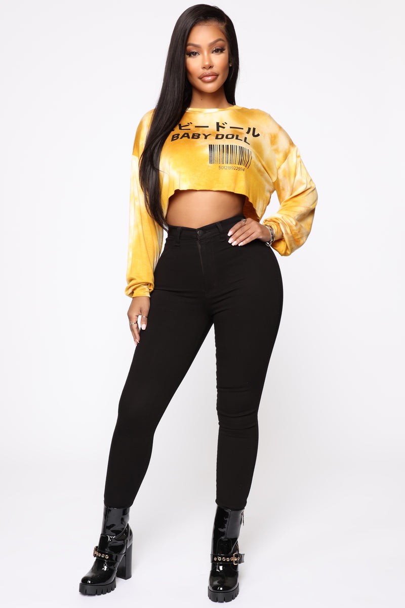 Can't Buy Me Baby Top - Mustard/combo | Fashion Nova, Graphic Tees ...