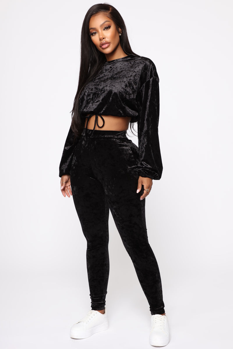 Victoria Velvet Pant Set - Black | Fashion Nova, Matching Sets ...