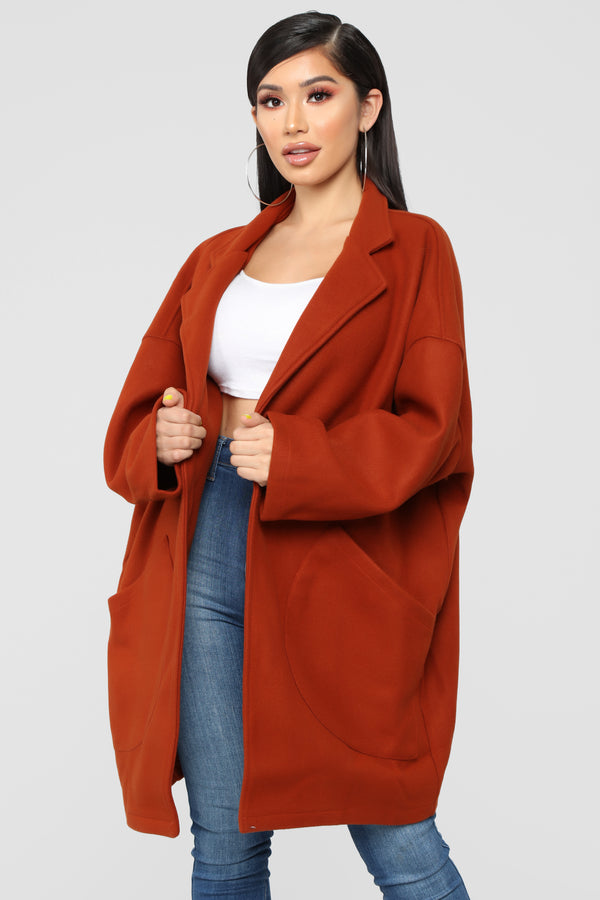 Stayin' Warm Peacoat - Rust – Fashion Nova