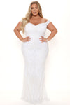 Until The Weekend Sequin Maxi Dress - White