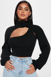 Feel It Out Turtleneck Sweater Set - Black