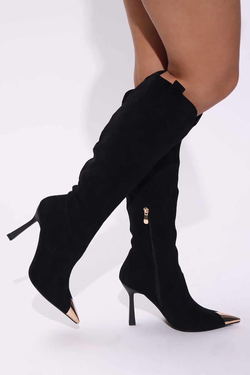 Viviana Knee High Boots - Black | Fashion Nova, Shoes | Fashion Nova