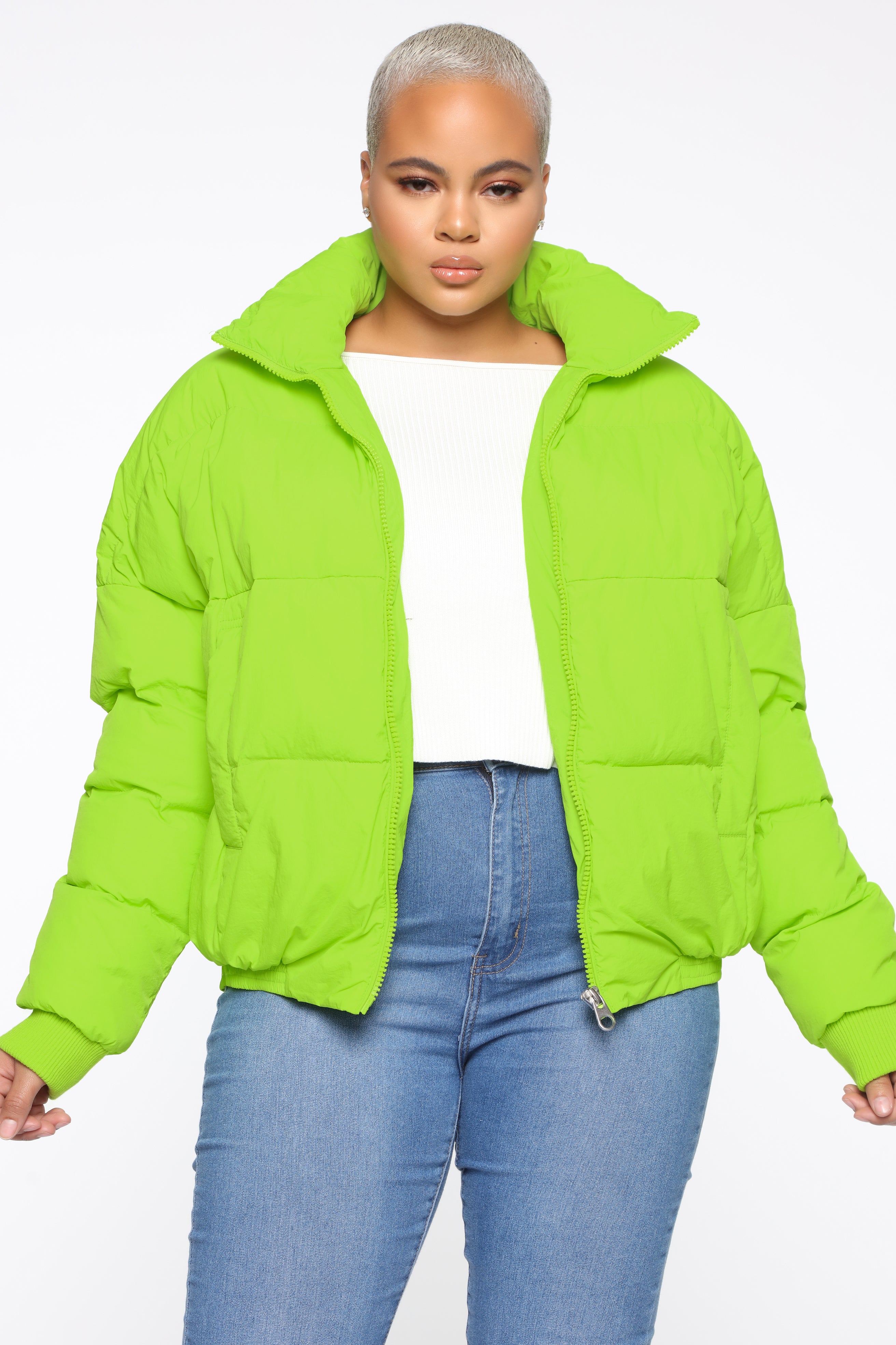 Trippin' On You Puffer Jacket - Neon Green – Fashion Nova