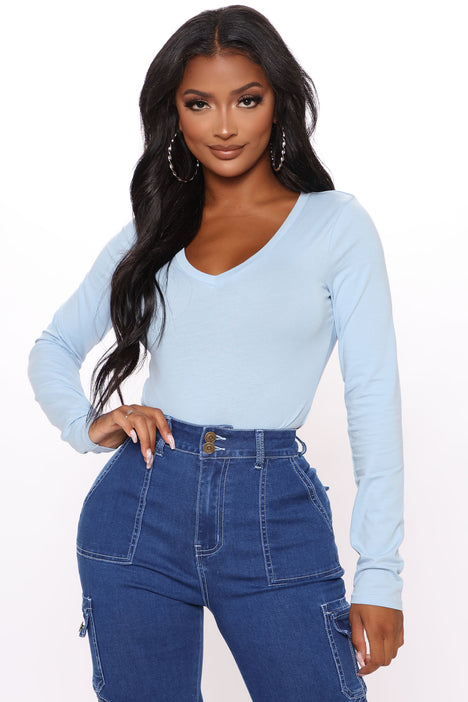 Voted Most Liked Bodysuit - Light Blue | Fashion Nova, Basic Tops &  Bodysuits | Fashion Nova