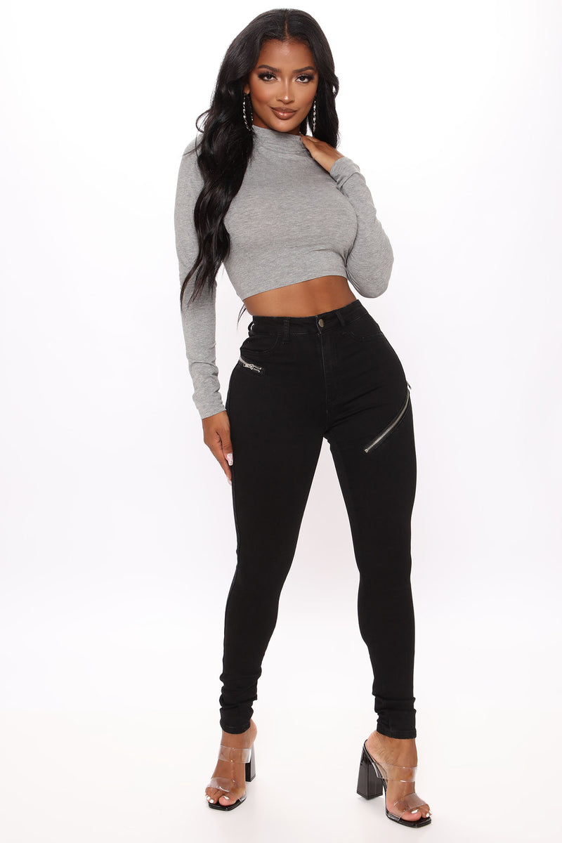 Come Undone Zipper Skinny Jeans - Black | Fashion Nova, Jeans | Fashion ...