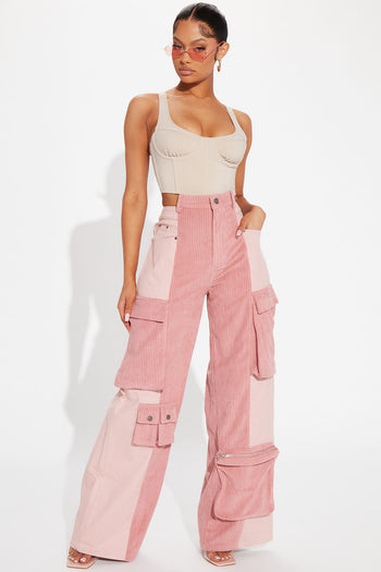 One Love Mineral Wash Cargo Pant - Hot Pink