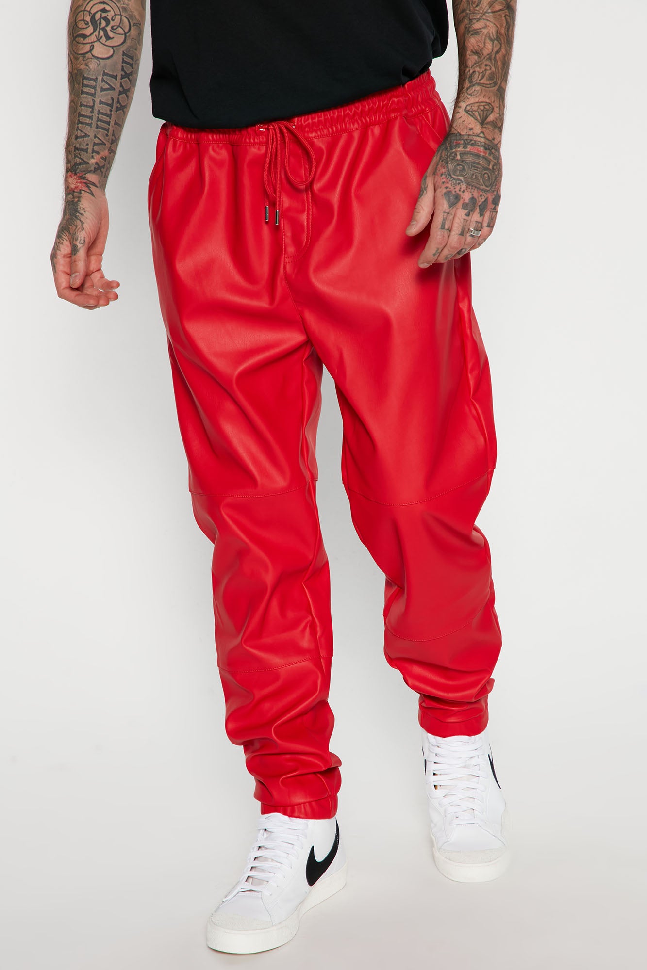Fahrenheit rør temperament Essential Faux Leather Jogger - Red | Fashion Nova, Mens Pants | Fashion  Nova