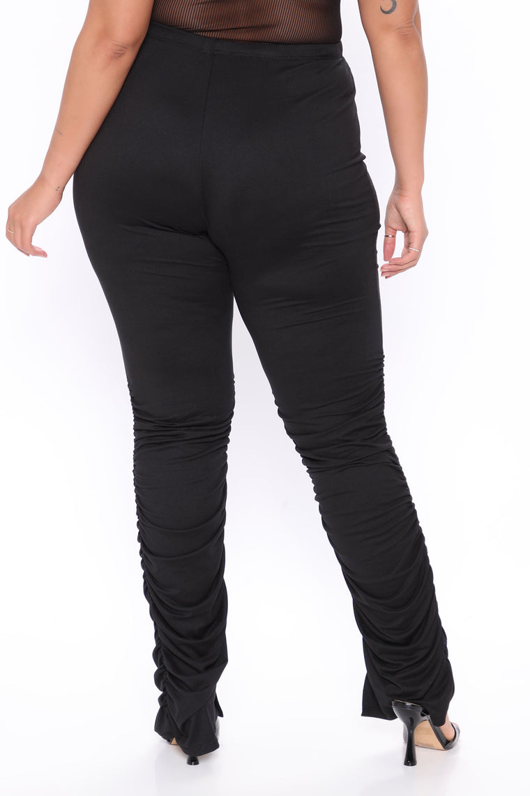 Stacked Honey High Rise Pant - Black, Pants | Fashion Nova