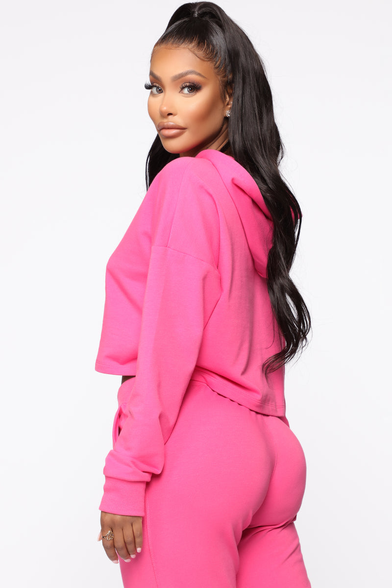 Latest and Greatest French Terry Crop Hoodie - Pink | Fashion Nova ...