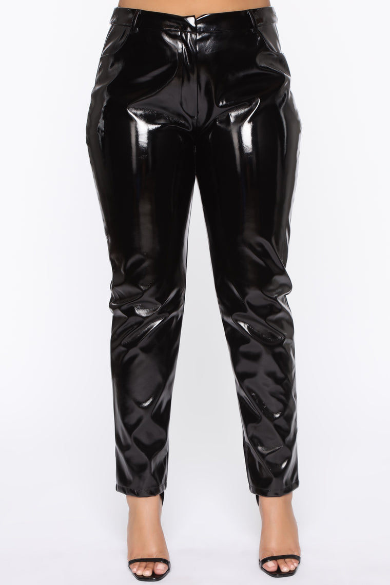 You Get Pretty Wild Latex Pants - Black – Fashion Nova