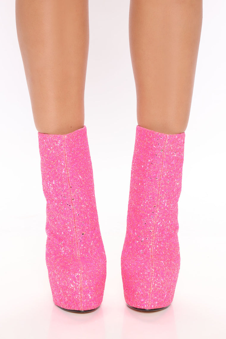 glitter platform boots