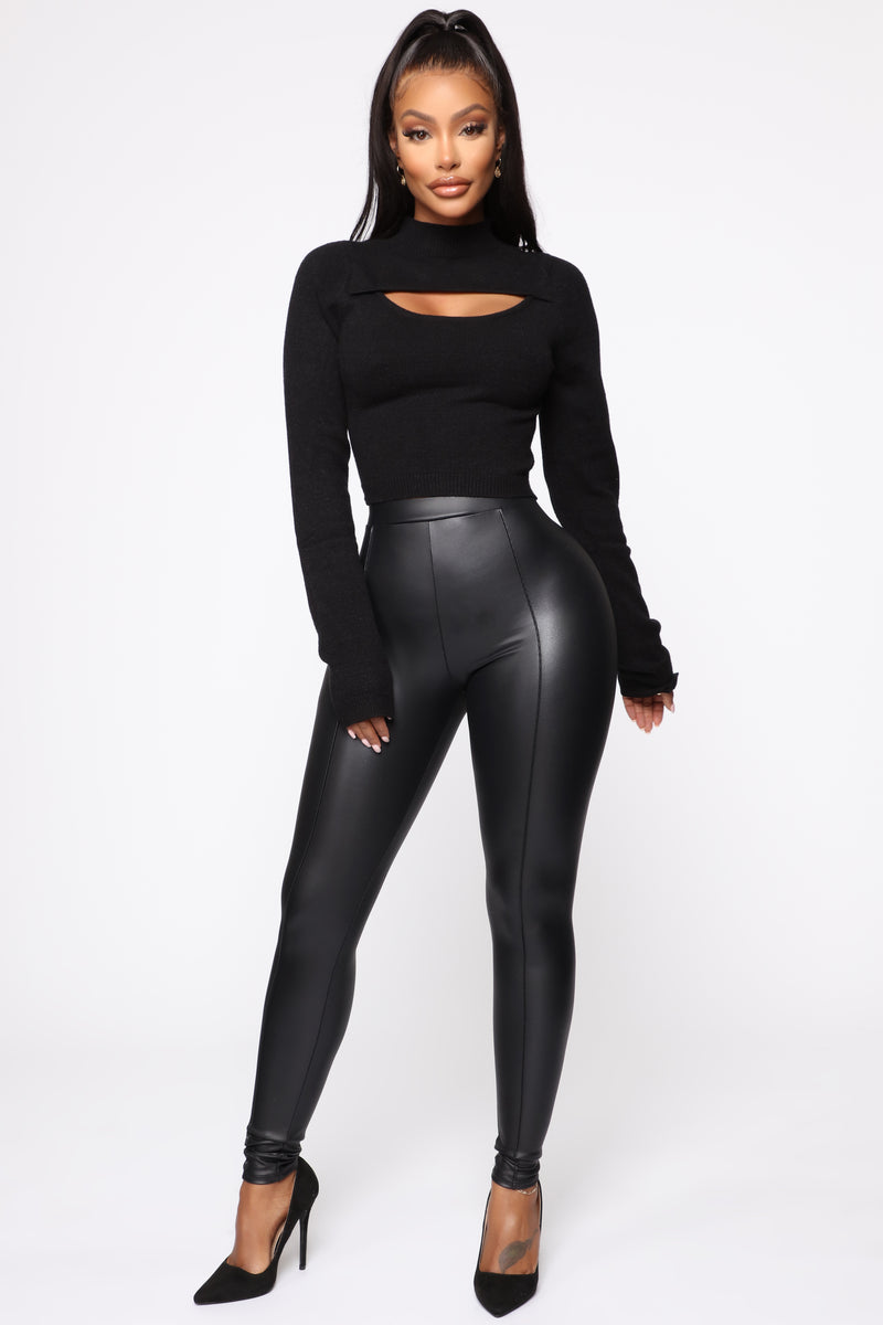 Teyana Leather Like Leggings - Black | Fashion Nova, Leggings | Fashion ...