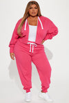 Chill Mode Hoodie And Jogger Set - Pink