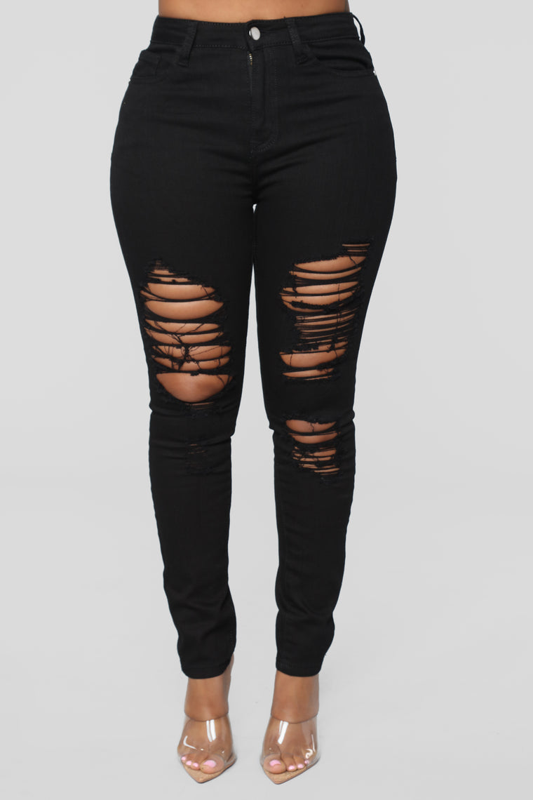 black ripped jeans women's fashion nova