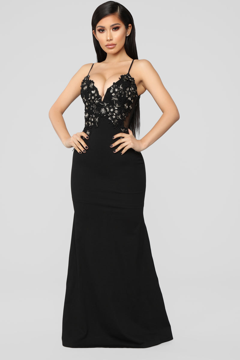 It's A Date Embroidered Gown - Black | Fashion Nova, Luxe | Fashion Nova