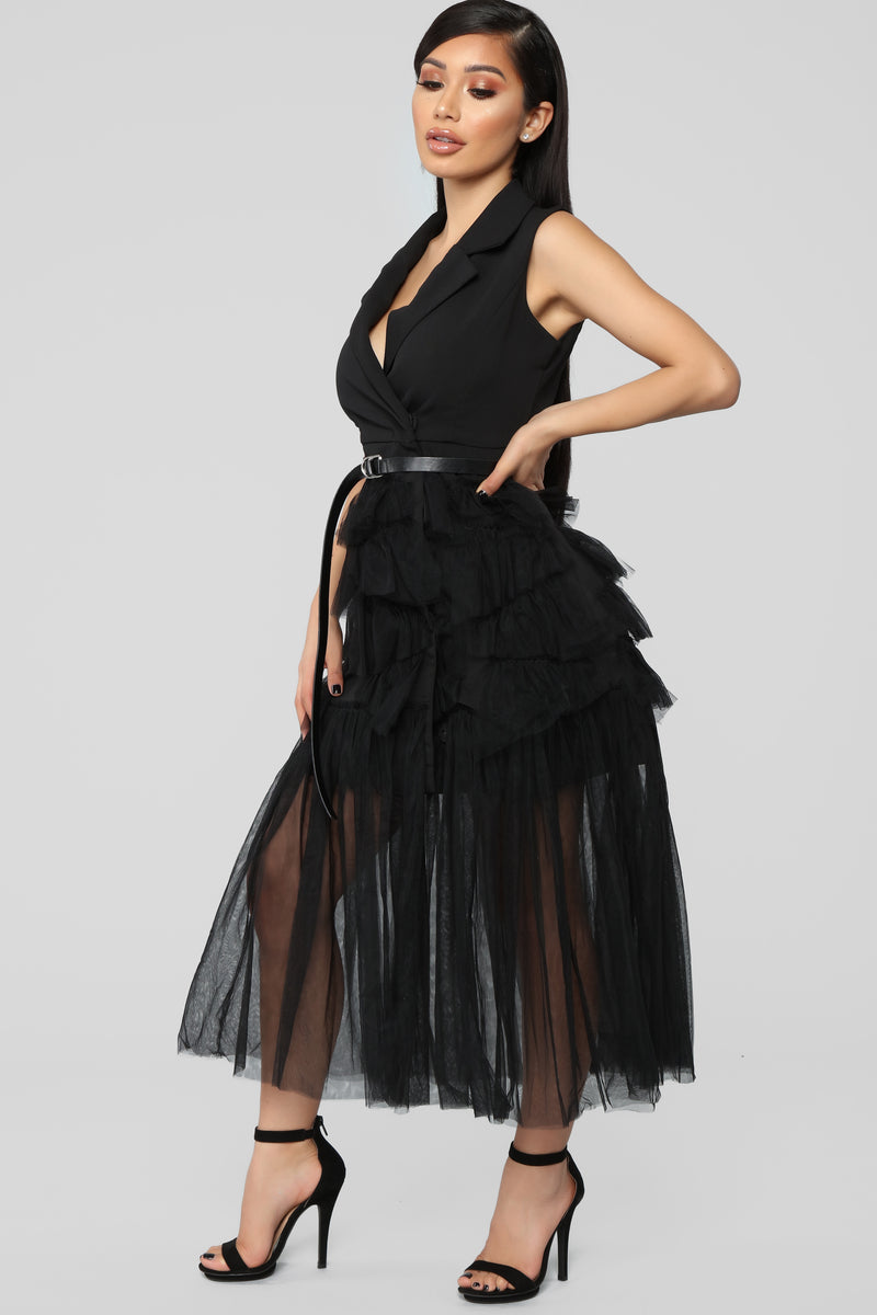 Levels Of Sophistication Ruffle Dress - Black | Fashion Nova, Luxe ...