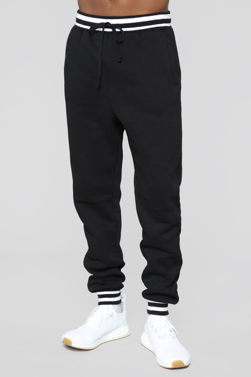 Striped Hem Jogger - Black | Fashion Nova, Mens Pants | Fashion Nova