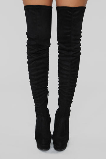 cute black thigh high boots