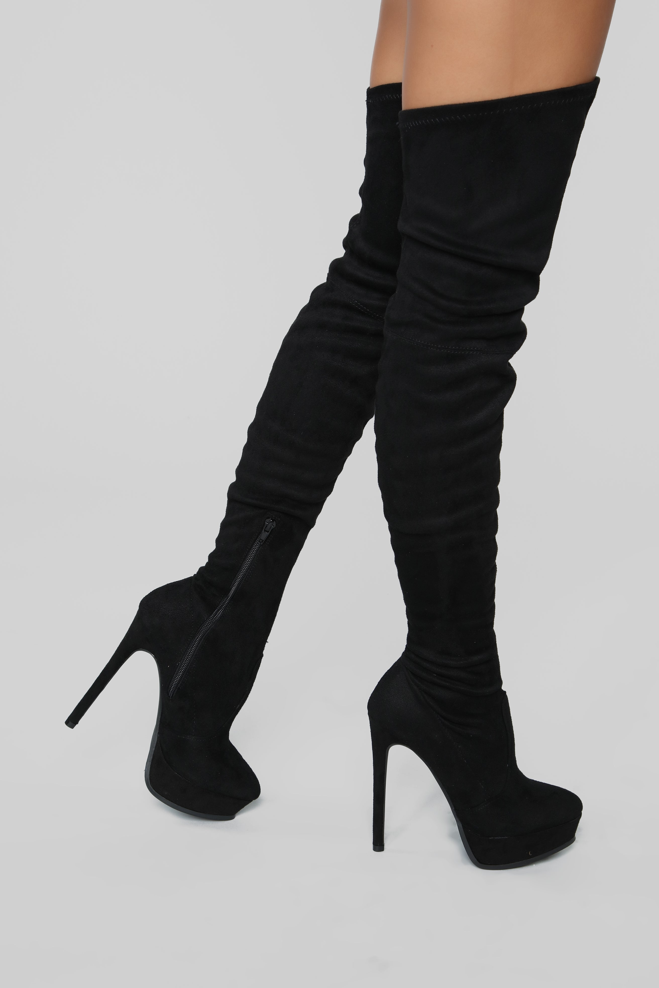 black thigh high boots fashion nova