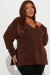 Get Your Knit Together Oversized Sweater - Brown