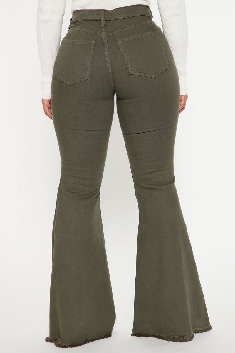 Hilary Hyper Stretch Flare Jeans - Olive | Fashion Nova, Jeans ...