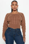 Charade Cable Knit Sweater - Mocha