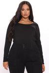 Briana Long Sleeve Top - Black