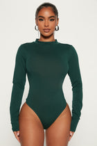 Melanie Mock Neck Bodysuit - Hunter