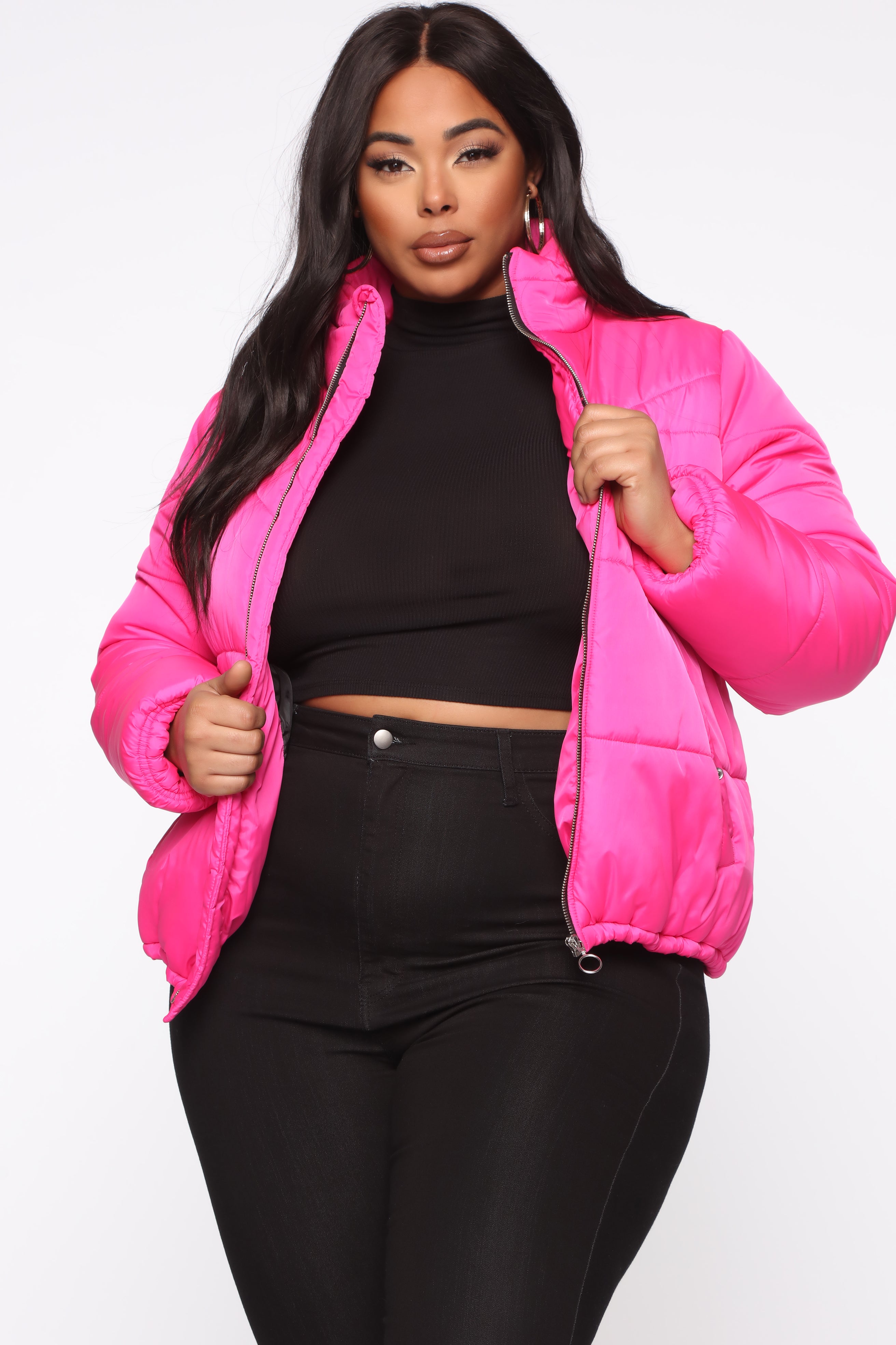 Brighten My Day Puffer Jacket - Hot Pink – Fashion Nova