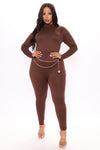 Frisky Feline Jumpsuit - Brown