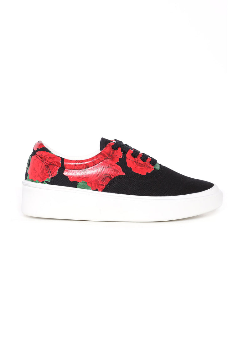 Zane Drippin' Roses Sneaker - Black/Red 