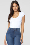 Lily V Neck Top - White