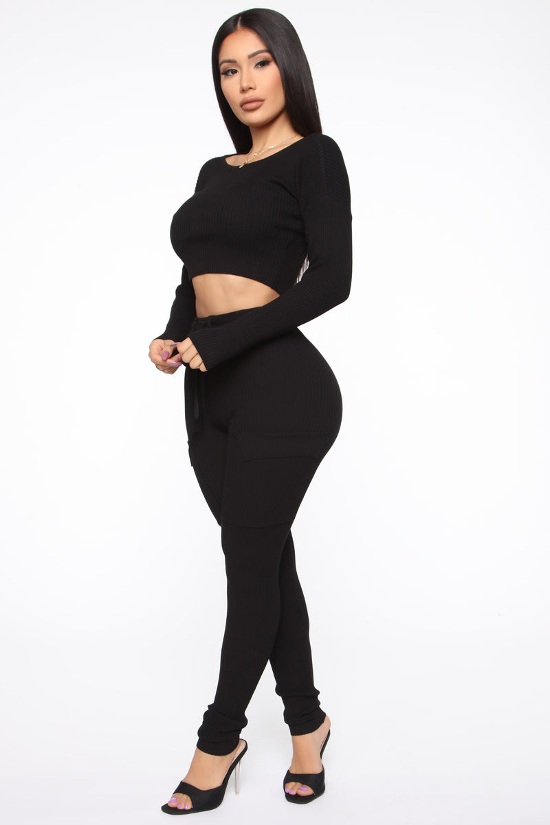 Make It Personal Ribbed Set - Black | Fashion Nova, Matching Sets ...