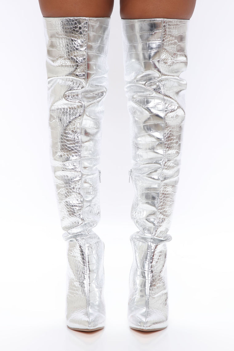 fashion nova silver boots