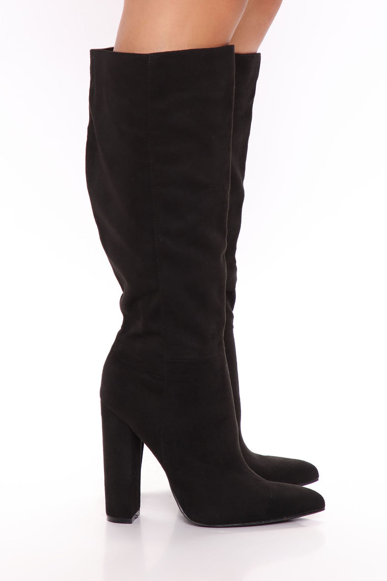 Cash Flow Heeled Boots - Black, Shoes | Fashion Nova