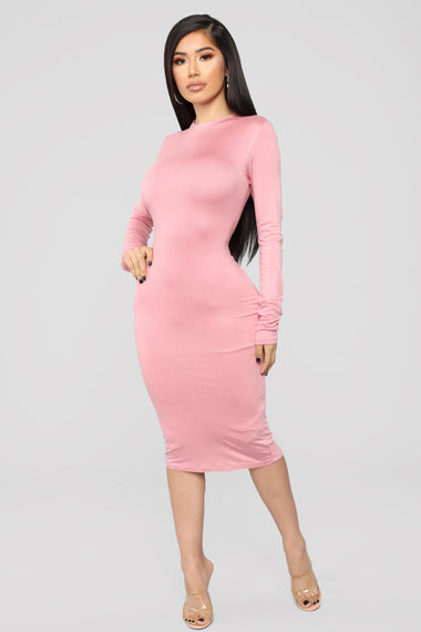 Kora Midi Dress - Dusty Pink – Fashion Nova