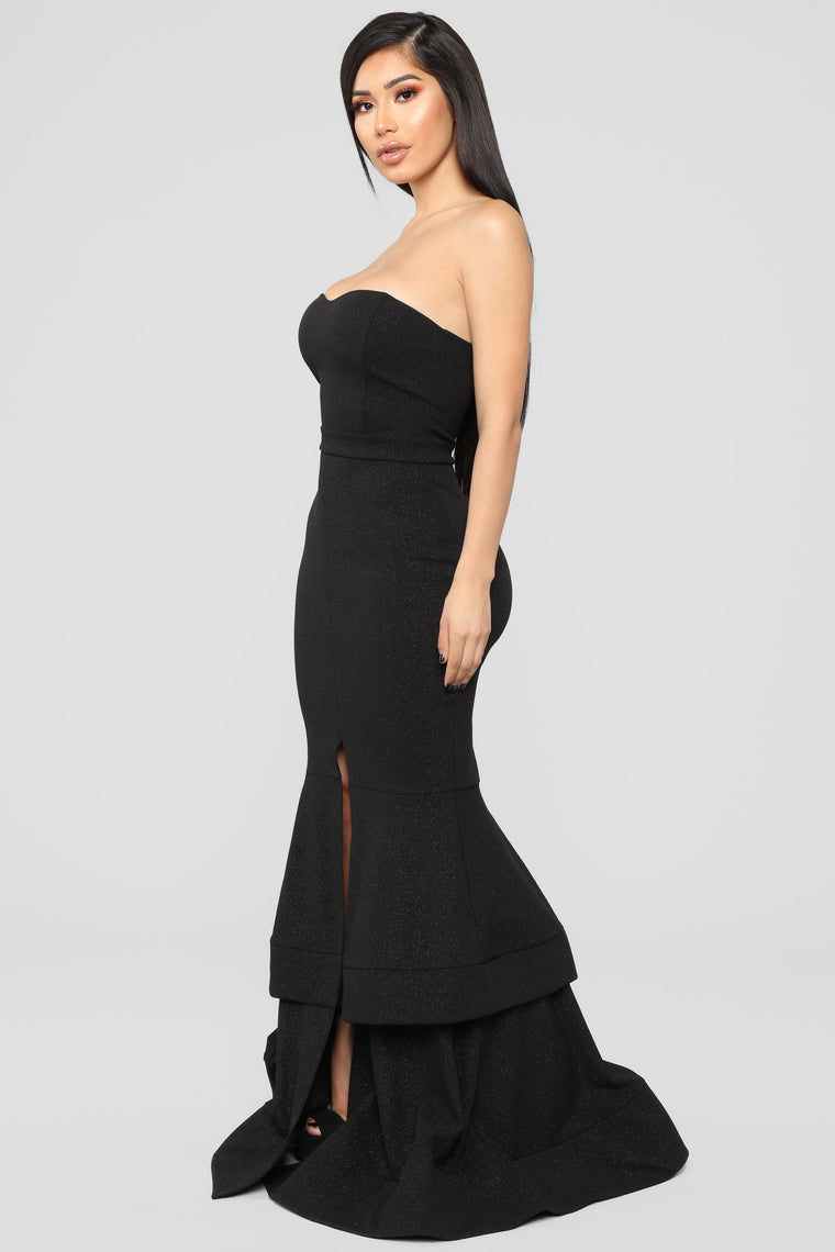 Gimme The Glitter Maxi Dress - Black 