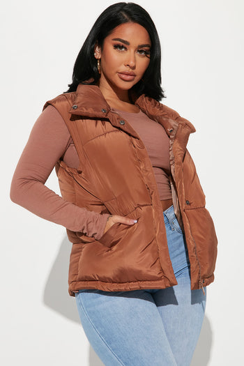 cognac leather puffy coat — bows & sequins