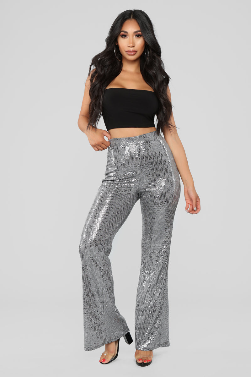 silver flare jeans